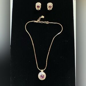 Dior Gold Necklace with Purple Accent